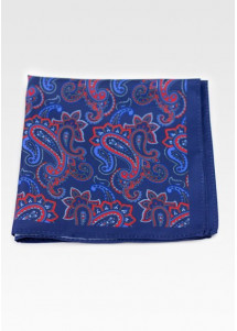 Ziertuch spielerisches Paisley-Motiv dunkelblau