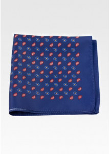 Einstecktuch kleines Paisleymuster navyblau