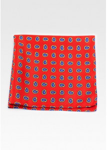 Kavaliertuch kleines Paisleymotiv rot