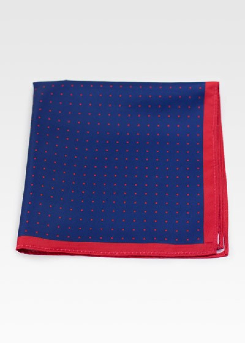 Einstecktuch klassisches Punkt-Muster navy