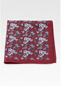 Einstecktuch Blumenmuster bordeaux grau