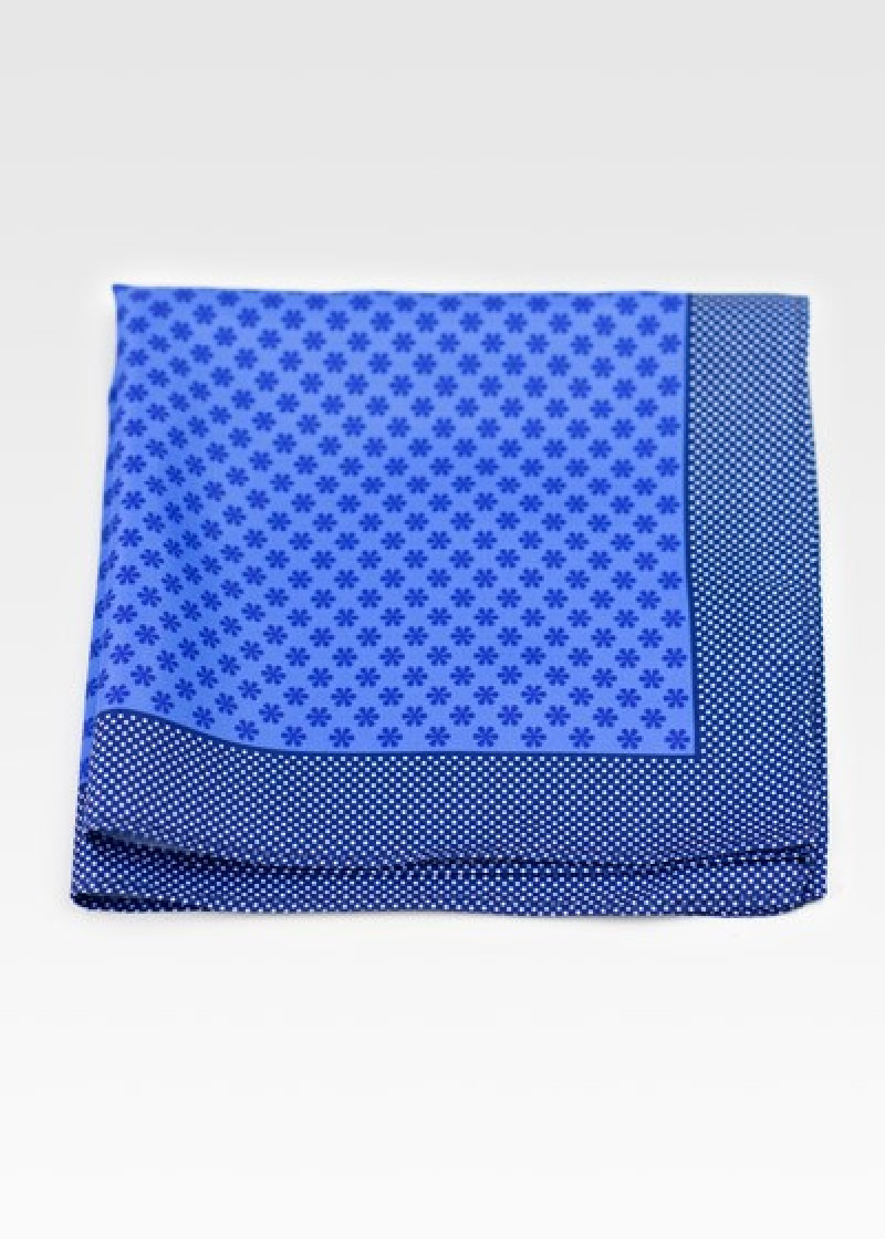 Stylisches Ziertuch Blüten taubenblau