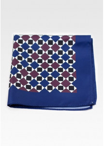 Kavaliertuch Retro-Design marineblau perlweiß lila