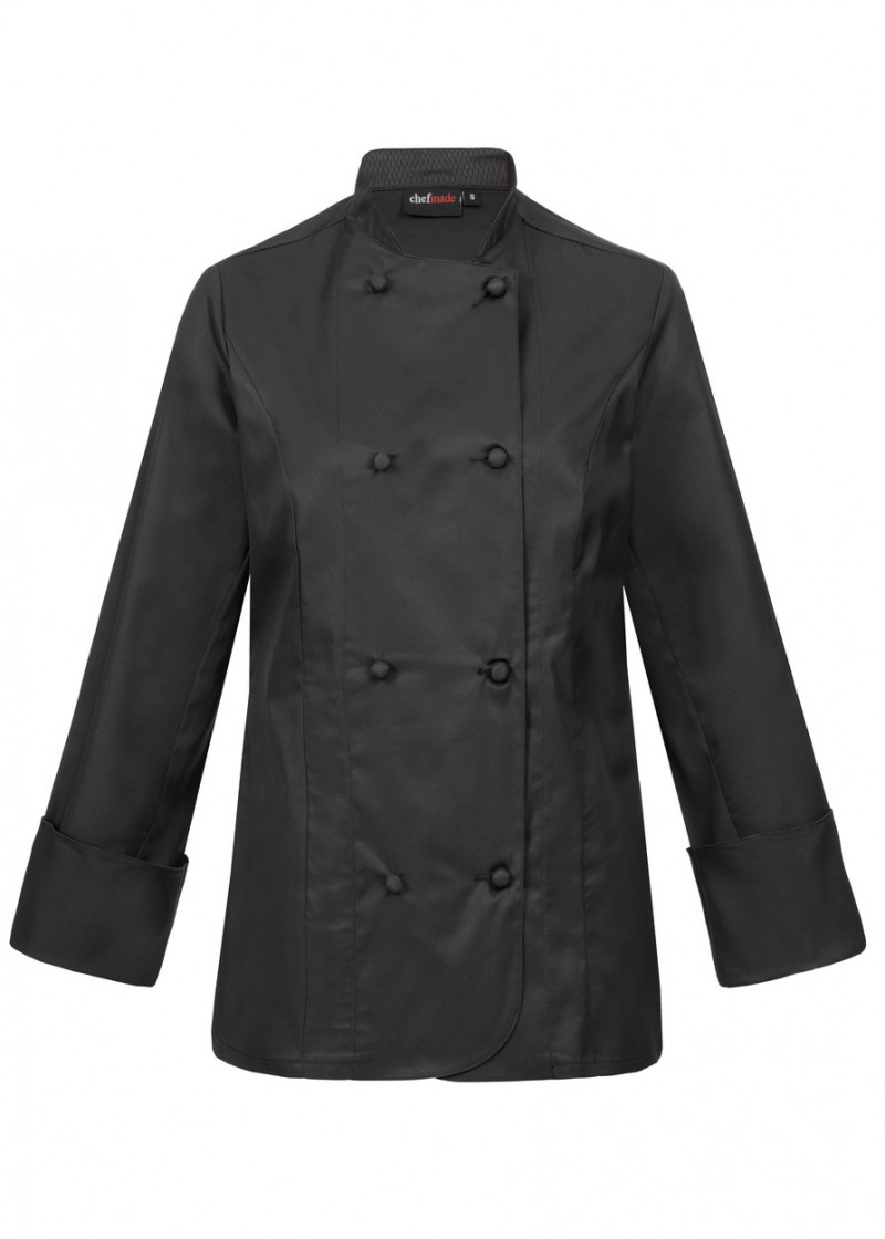 Damen Kochjacke schwarz