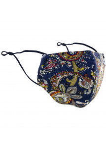 Mundschutzmaske Paisley-Motiv navyblau