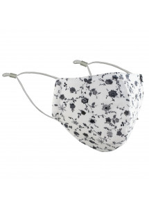 Mund-Nasen-Maske florales Motiv silber