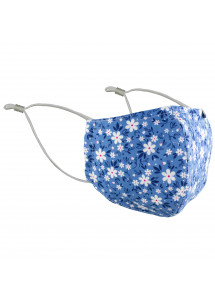 Mund-Nasen-Maske "Flower Power" taubenblau