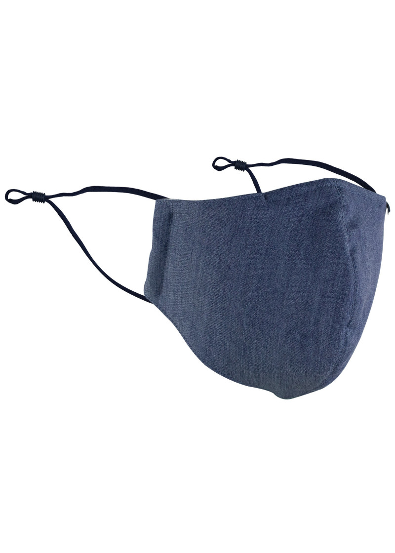 Mund-Nasen-Maske jeansblau monochrom