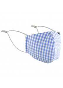 Gesichtsmaske Vichy-Karo hellblau