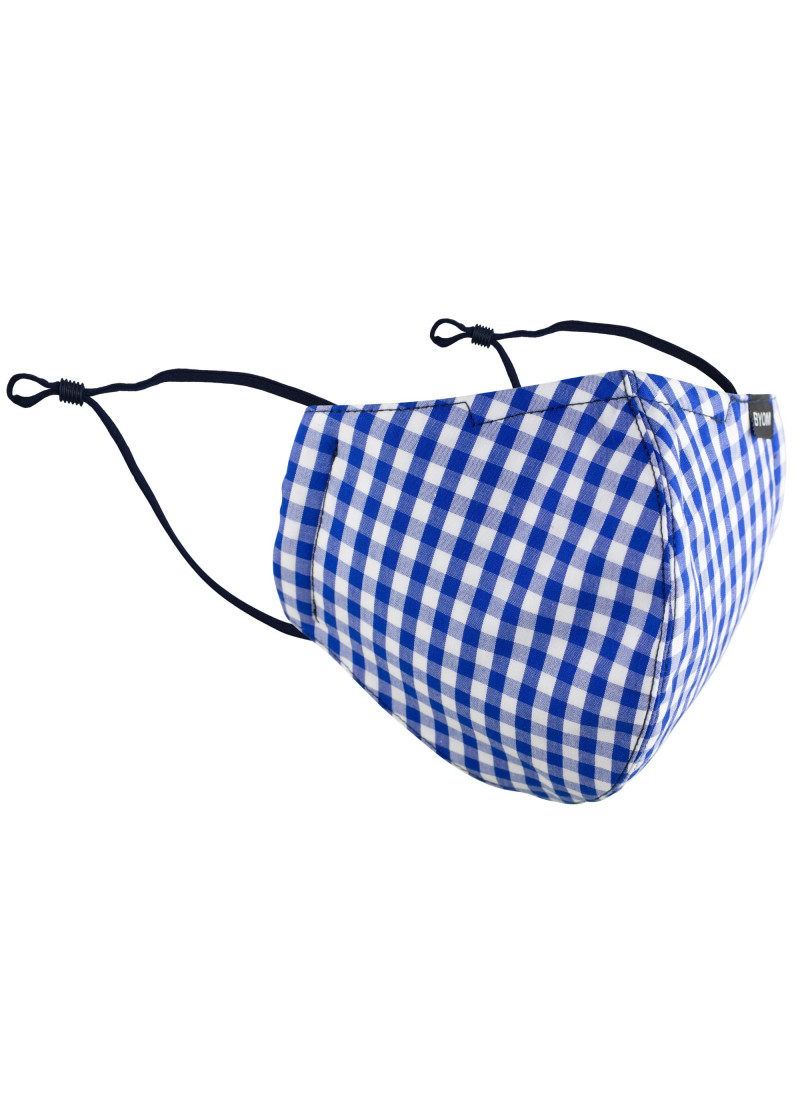 Gesichtsmaske Vichy-Karo blau