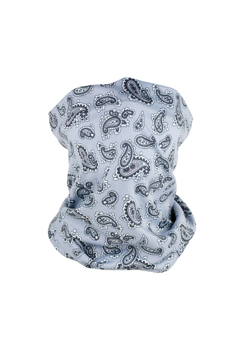 Schlauchtuch mit Paisley-Muster (silber-schwarz)