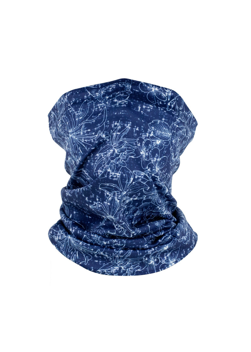 Multifunktionstuch navy Blumenmuster