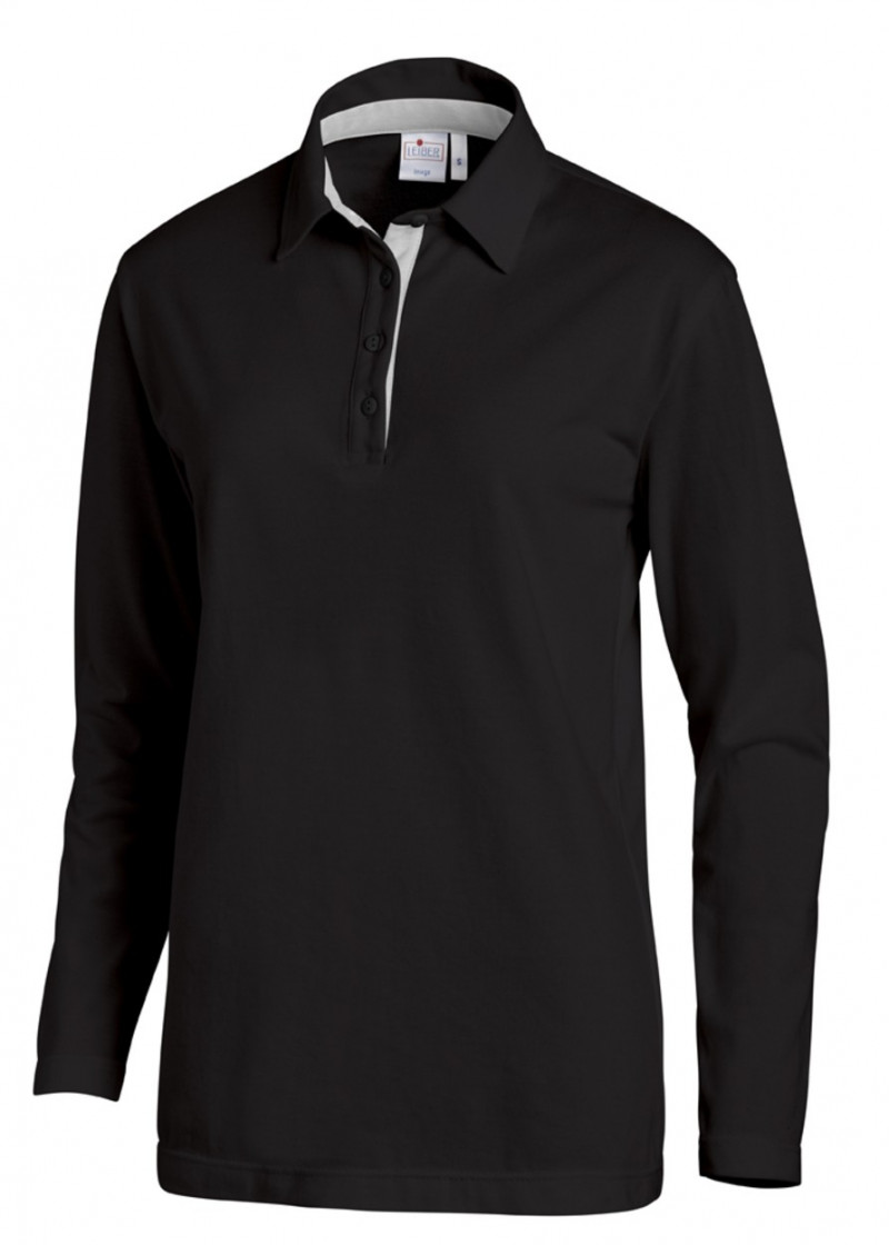 Schwarzes Langarm Polo für Männer und Frauen