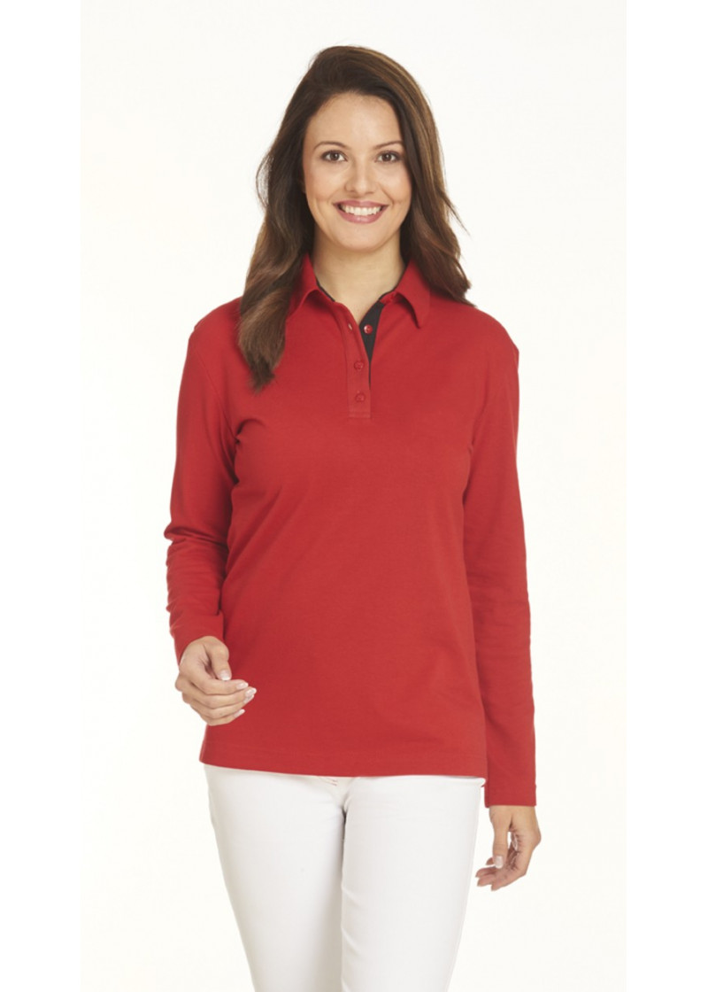 Rotes Langarm Polo für Männer und Frauen