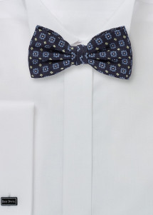 Herrenfliege im Ornament-Stil in navy