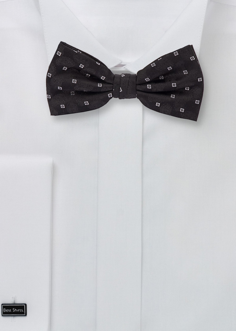 Herren-Schleife im Ornament-Look in teerschwarz