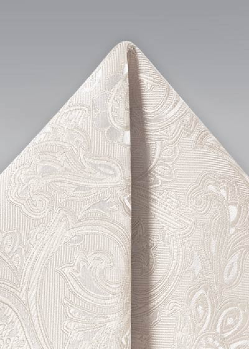 Einstecktuch überschäumendes Paisley-Motiv altweiß