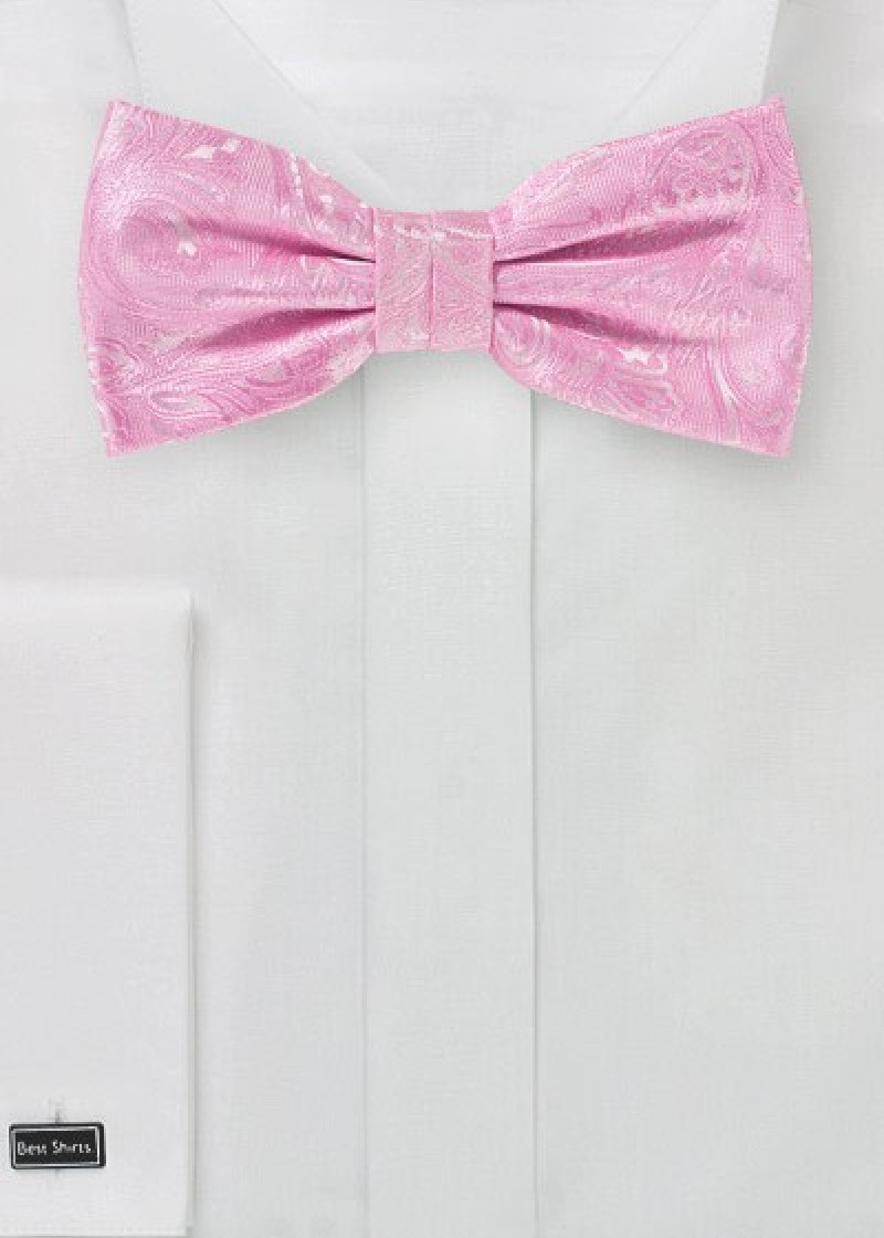 Fliege stylisches Paisleymotiv rosa