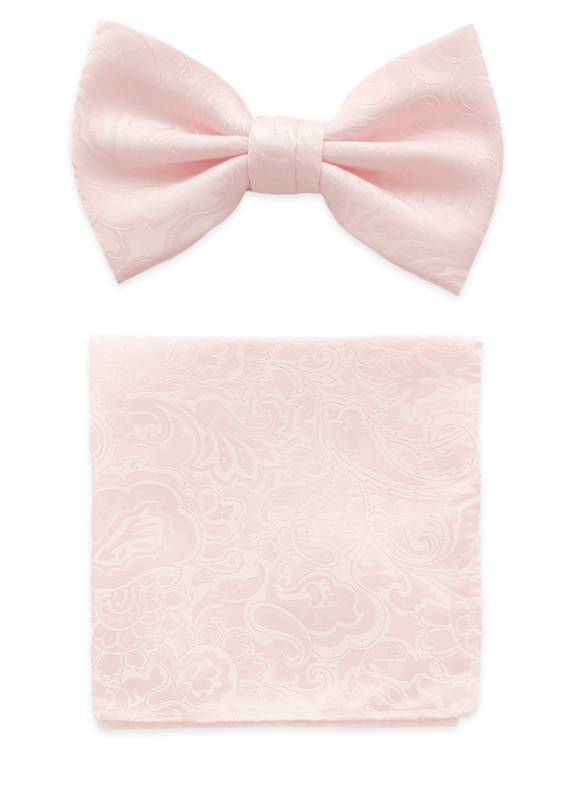 Herrenfliege und Kavaliertuch in blush-rosé
