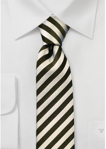 Chamonix Schmale Krawatte creme schwarz