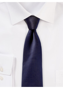 Seiden-Businesskrawatte eleganter Satinschimmer navyblau