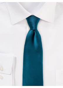 Seiden-Herrenkrawatte eleganter Satinschimmer dunkeltürkis
