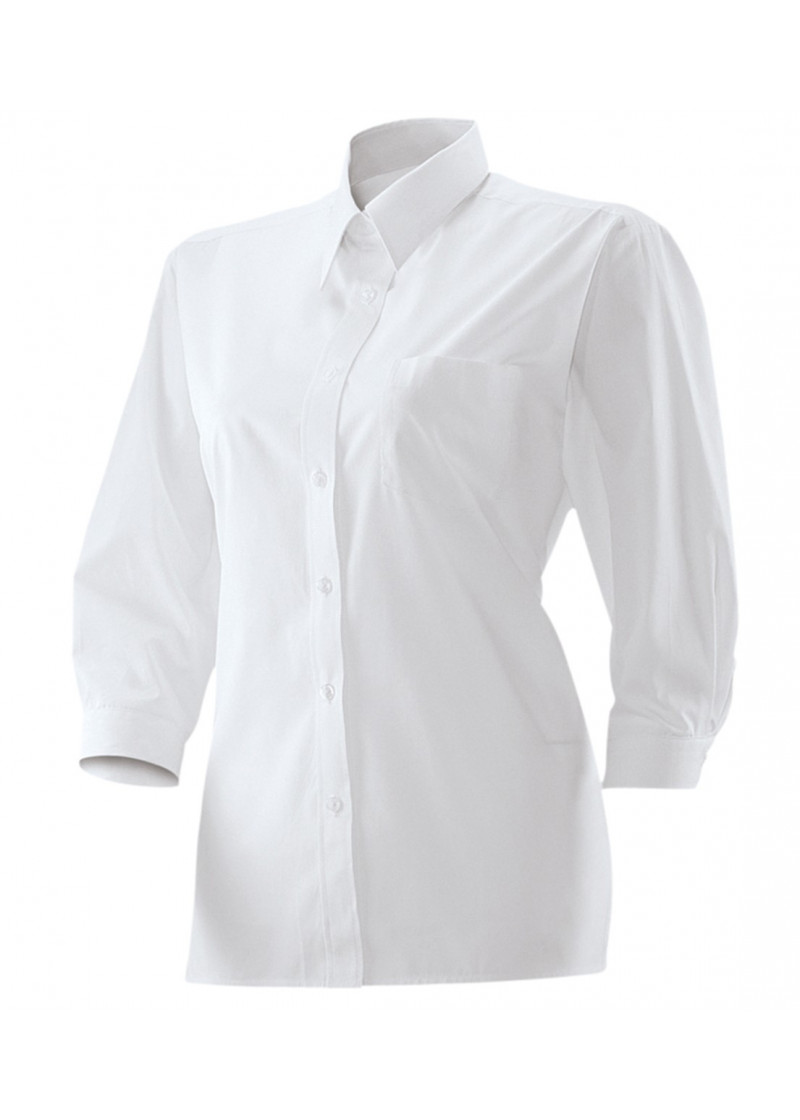 Exner Damenbluse mit 3/4-Arm in weiß