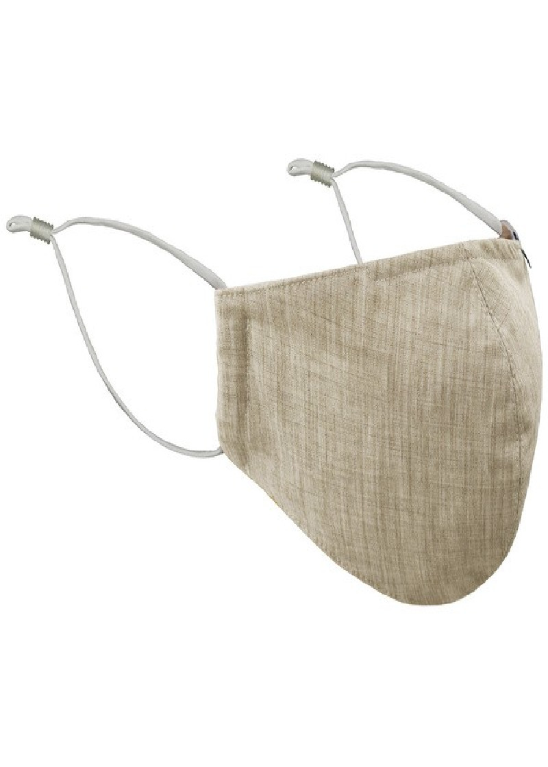 Mund-Nasen-Maske unifarben beige-grau meliert