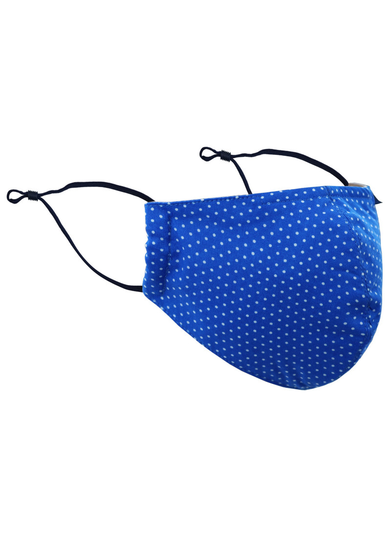 Mund-Nasen-Maske Punkte-Dessin blau