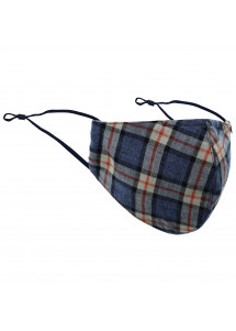 Mund-Nasen-Maske Karo-Muster navy sand