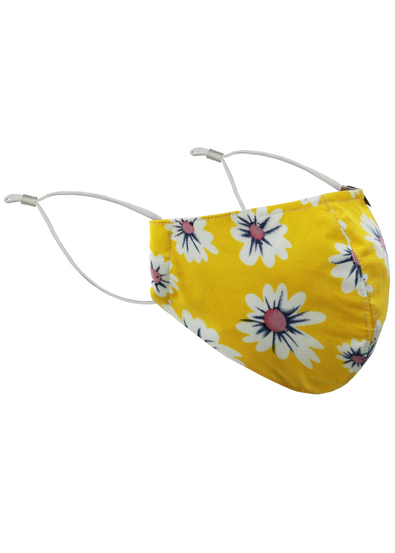 Gesichtsmaske Blumenmuster goldgelb