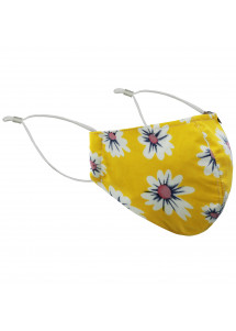 Gesichtsmaske Blümchenmotiv gelb