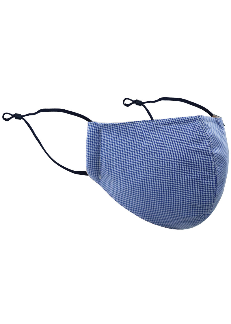 Gesichtsmaske Hahnentritt blau weiß