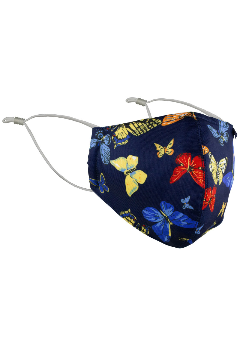 Mund-Nasen-Maske Schmetterlinge marineblau