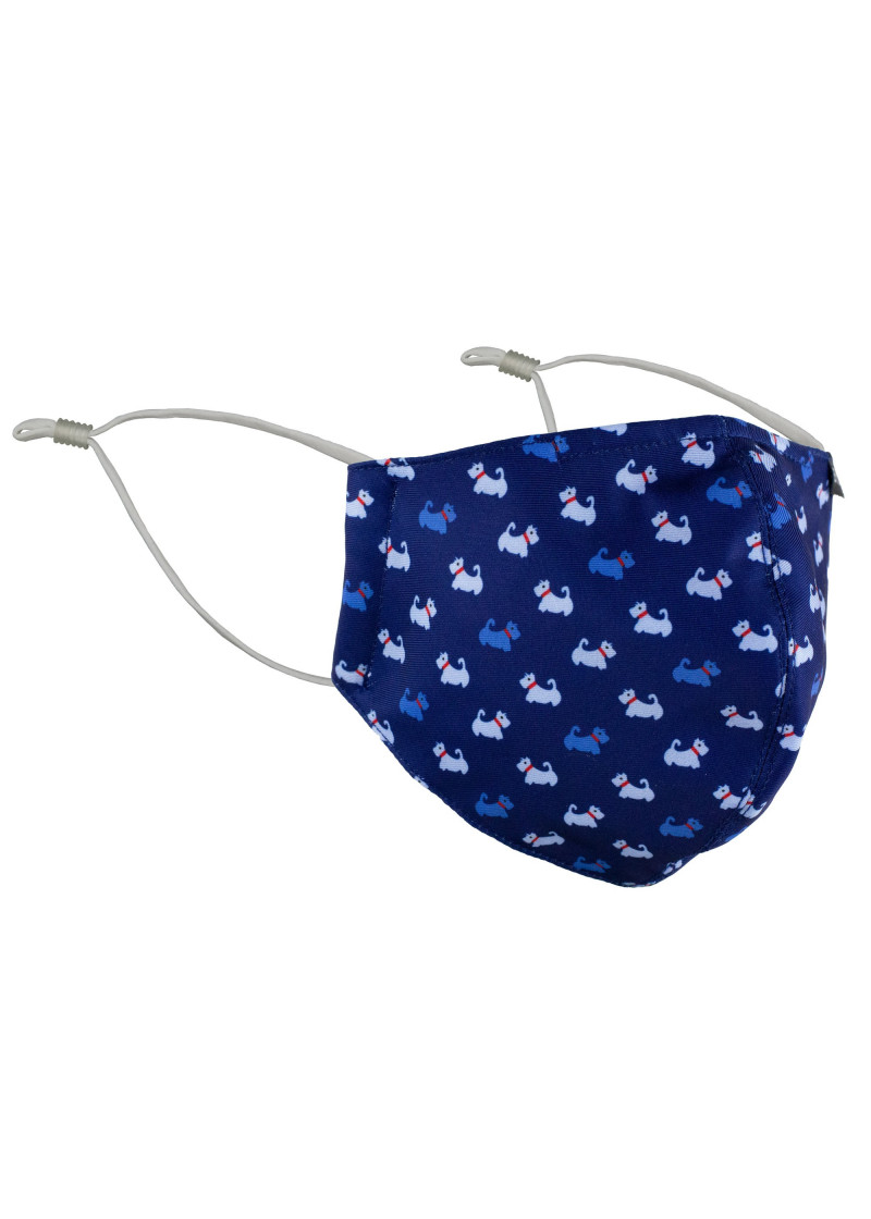 Mund-Nasen-Maske Hunde-Design dunkelblau