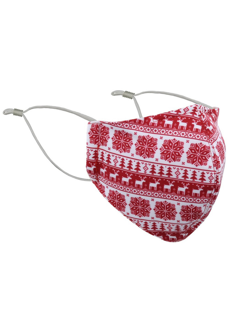 Gesichtsmaske Weihnachten rot schneeweiß