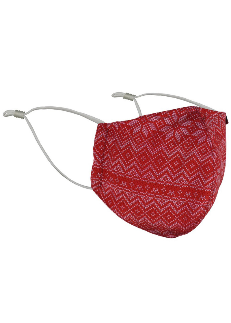 Gesichtsmaske Weihnachten mittelrot weiß
