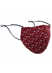 Gesichtsmaske Weihnachts-Muster dunkelrot