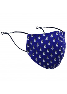 Gesichtsmaske Schneemann-Pattern royalblau