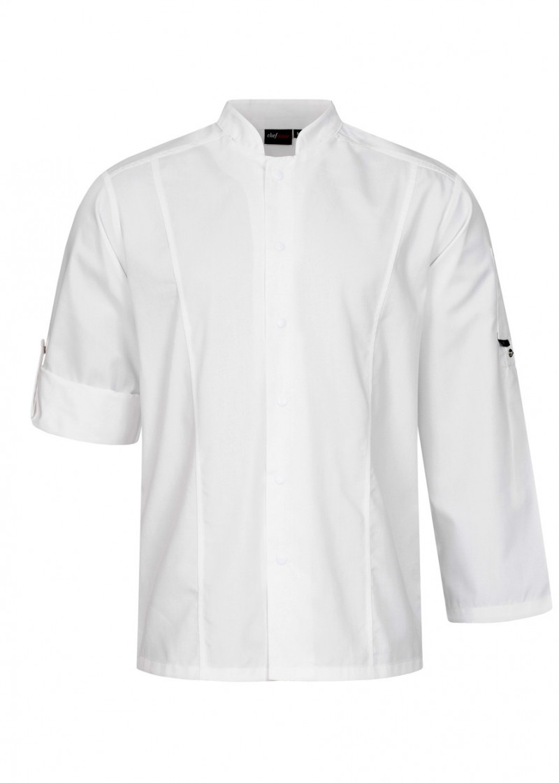 Chefmade Herren Kochhemd mit Krempelarm (weiß)