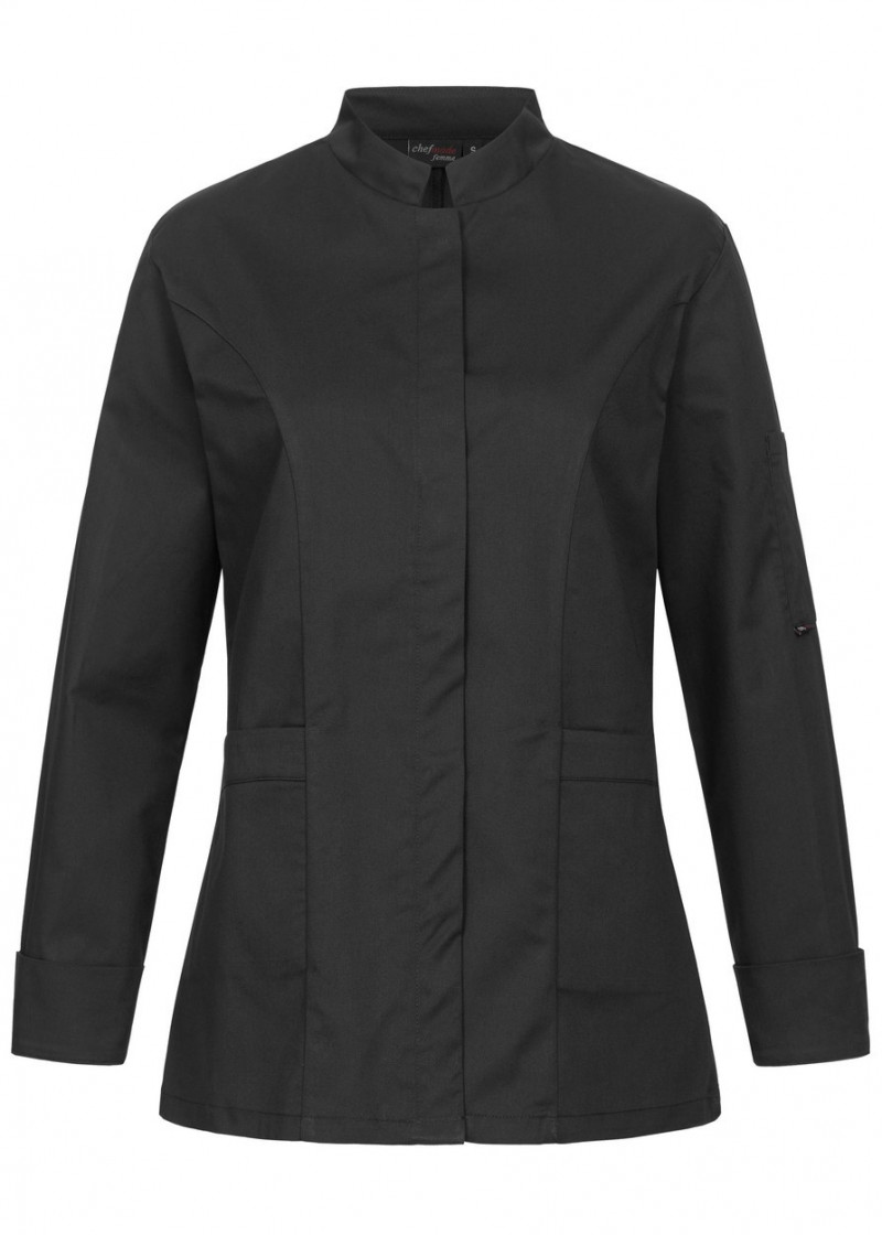 Chef Jacket für Damen in schwarz - Slim Fit