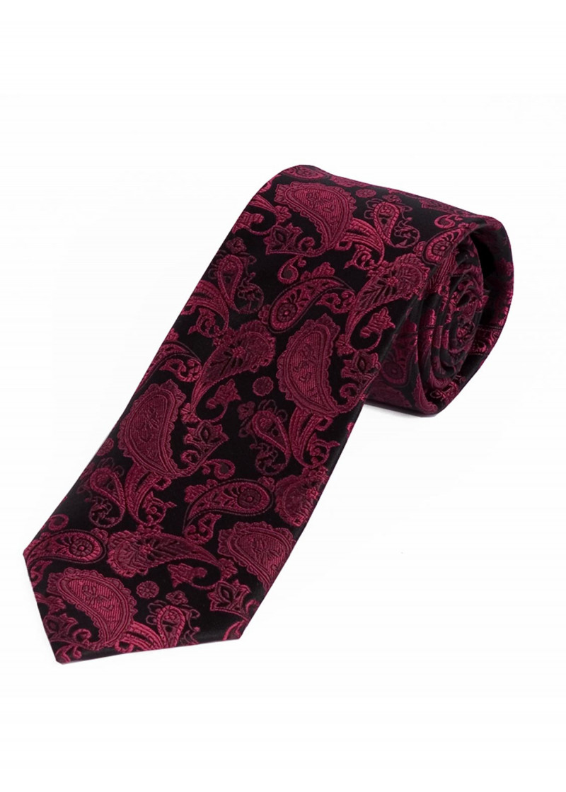 Besonders schlanke Businesskrawatte Paisley-Muster