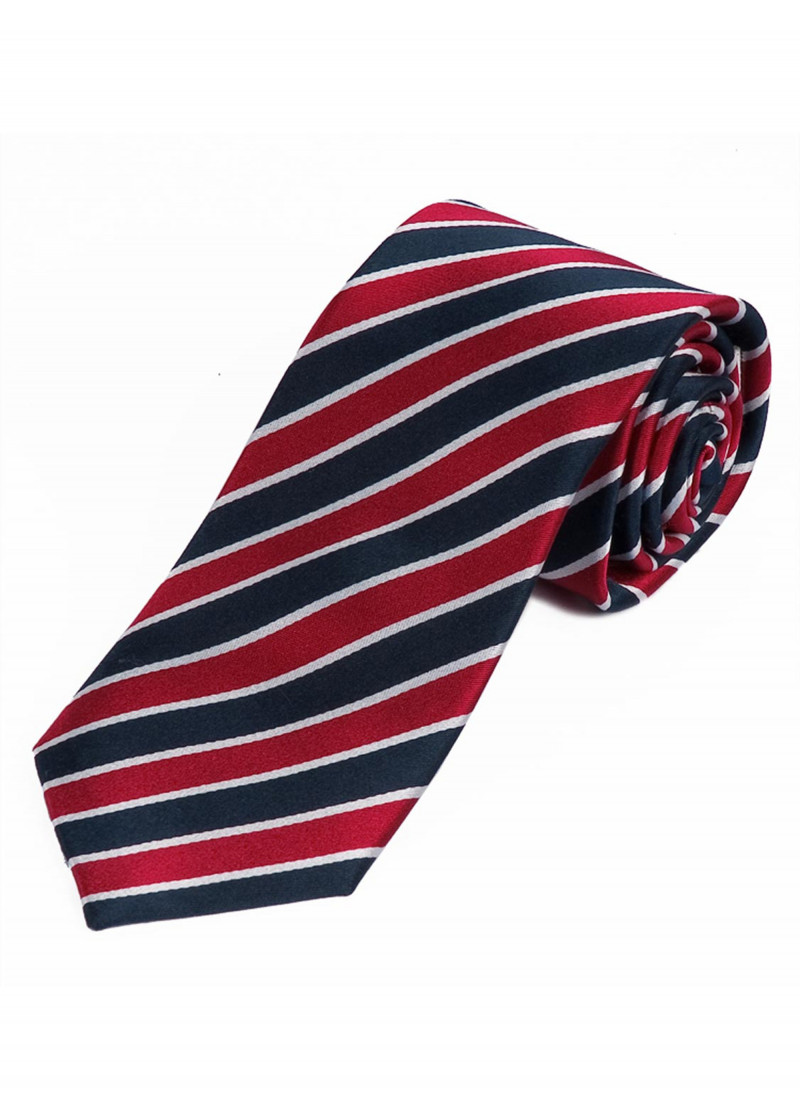 Krawatte Streifendessin navy bordeauxrot weiß