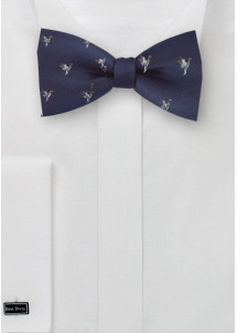 Selbstbinder-Fliege navy Enten-Design