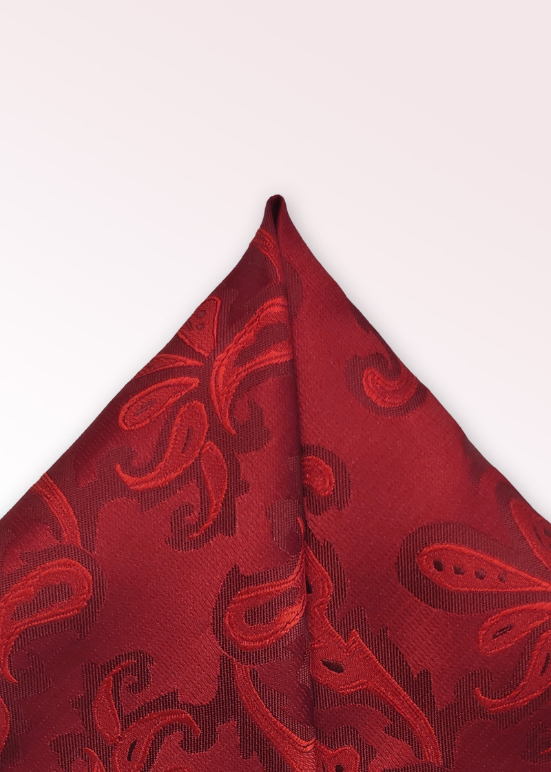 Einstecktuch Paisley-Muster mittelrot