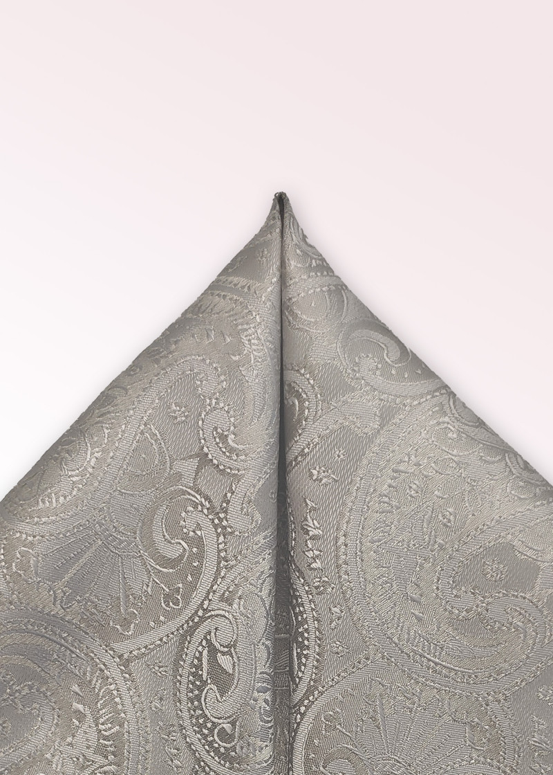 Kavaliertuch Paisley-Muster silbergrau