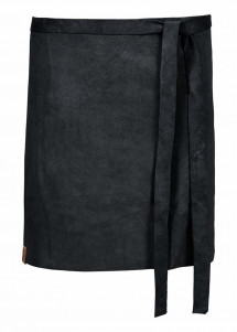 Schwarze Schürze aus weichem Rindspaltleder