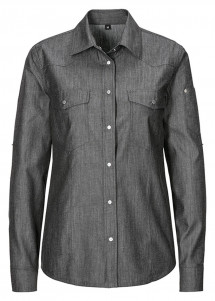 EXNER Jeansbluse aus Baumwolle - Schwarz