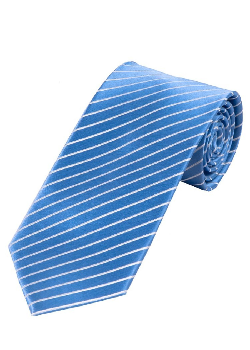 Herrenkrawatte dünne Linien  blau und weiß
