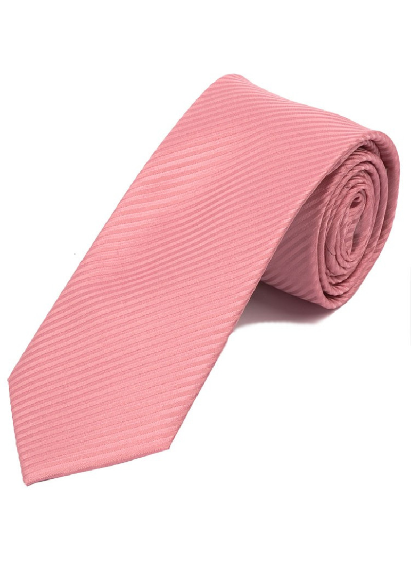 Herrenkrawatte einfarbig Streifen-Struktur rosa